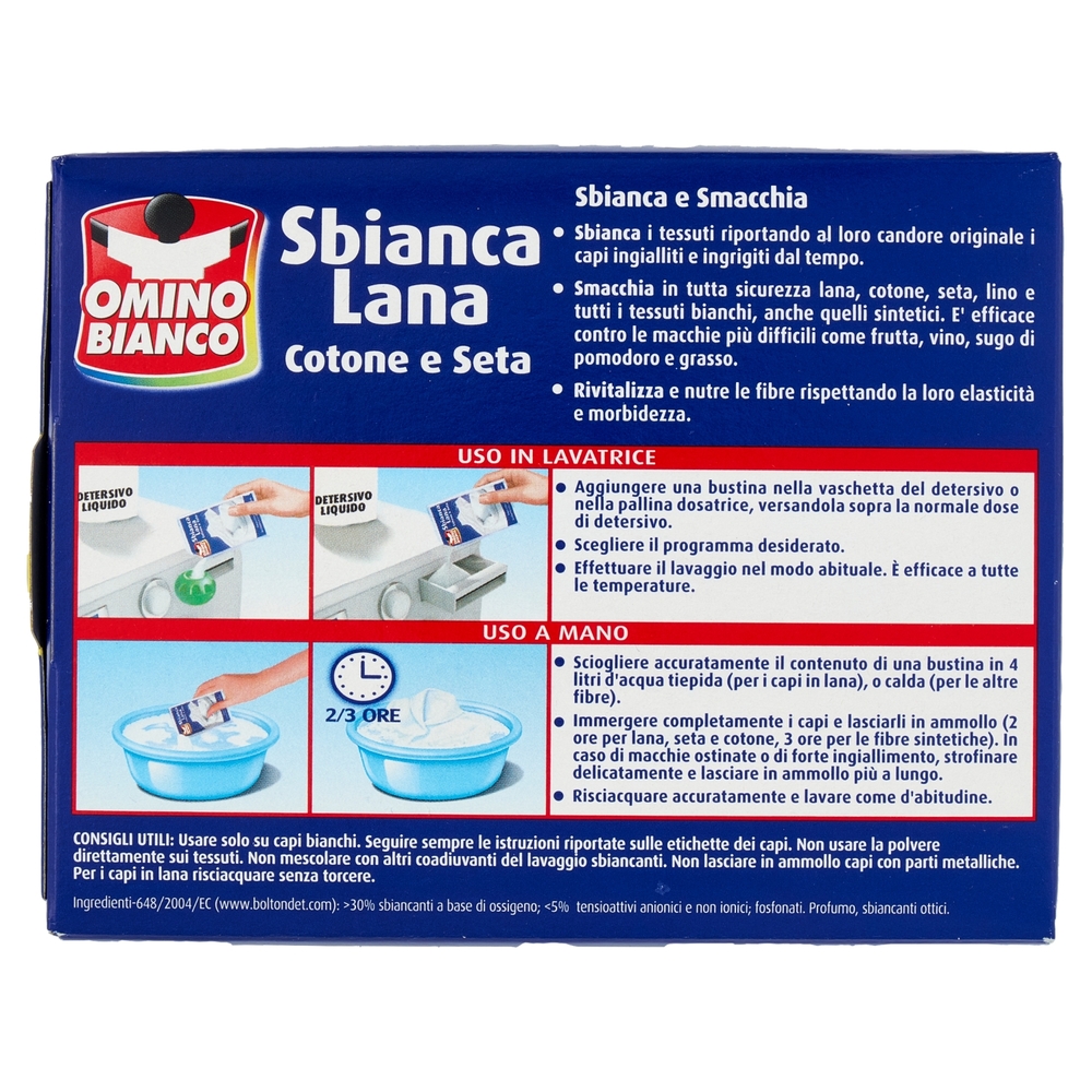 Omino Bianco Sbianca Lana Cotone e Seta 5 x 20 g